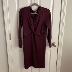 GAP Burgundy Long Sleeve Dress